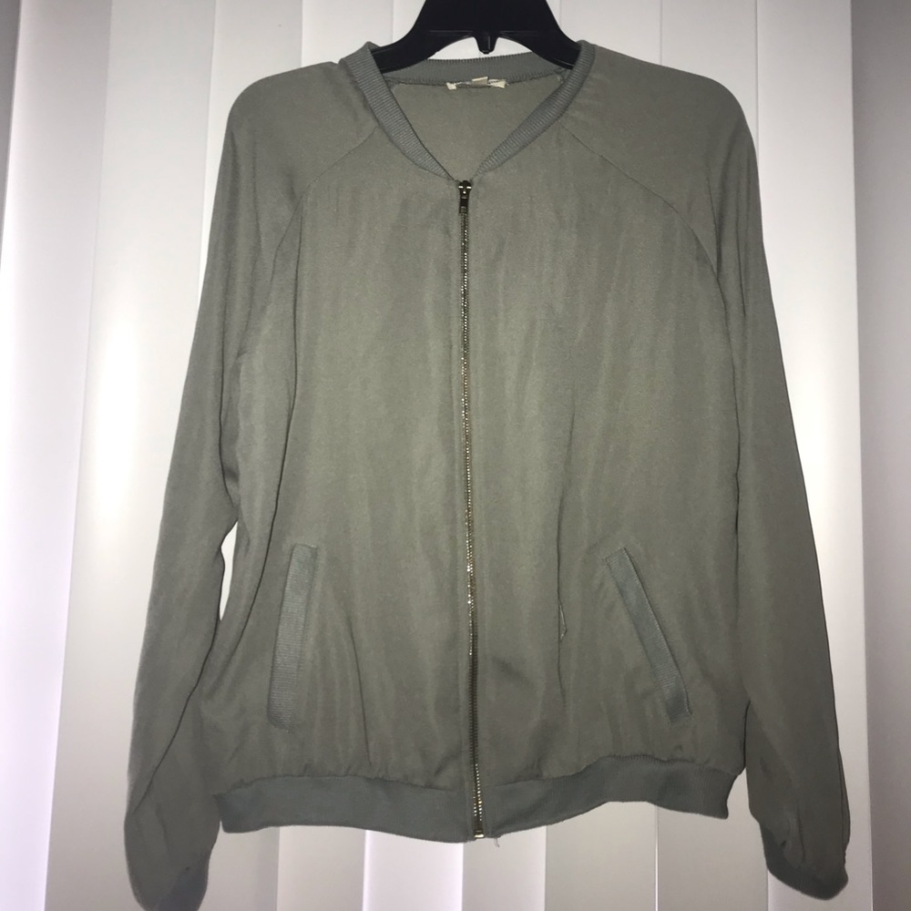 Forest green light bomber jacket